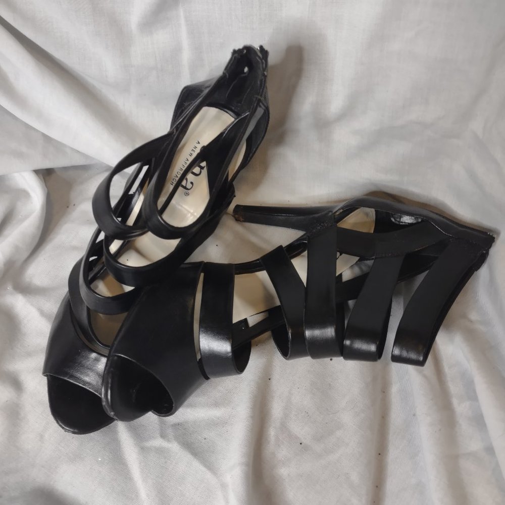 A.N.A Black Heeled Sandles